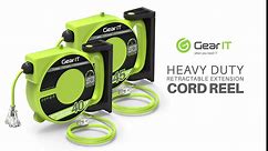 GearIT Retractable Extension Cord Reel (40ft) 12/3 AWG Gauge SJTW,3 Outlets, LED Power Indicator, 14-Amps Circuit Breaker, 180 Degrees, UL Listed for Garage Ceiling Mount Workshop, Power Tool 40 feet