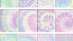 120 Sheets Stationery Paper 8.5 x 11 Classroom Double Sided Lined Stationary Writing Paper Decorative Paper for Note Scrapbook Back to School Office Printing Supplies (Tie Dye Style)