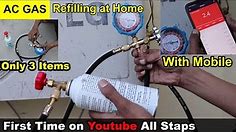 how to refill Split AC gas at home, car ac gas refilling, R22, R134 ac gas charging, Top-up in AC