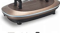 EILISON Vibration Plate Exercise Machine - Whole Body Workout Vibration Fitness Platform w/Loop Bands - Lymphatic Drainage Machine for Weight Loss, Shaping, Wellness, Recovery (4D Brown)