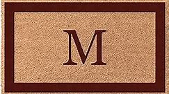 COCO MATS 'N MORE Personalized Door Mat Outdoor Entrance, Red | Size: 38" x 60", Coir Doormat with Vinyl Backing to Keep Mat Secure - Personalized Monogram - Single Border - Minimal Shedding