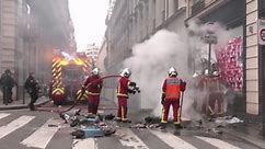 Protests turn violent in Paris over pension reforms