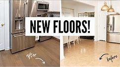 HOW TO INSTALL HARDWOOD FLOORS AS A BEGINNER I Engineered Hardwood Floors I Kitchen Makeover Pt. 1