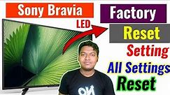 Sony Led Tv Factory Reset Setting | How to reset SONY BRAVIA LEDTV 2021@TechinHindi