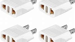 European to American Outlet Plug Adapter,European Plug Adapter,American Travel Plug Adapter,Travel Adapter（4-Pack,White）