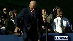 Biden stumbles again while climbing up stairs to speak in Philly