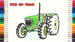 John Deere 4X4 Tractor Drawing l Most Beautiful Drawing of Tractor by ck arts