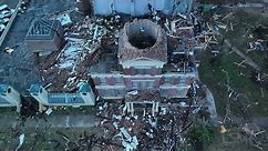 12-11-2021 Mayfield, Ky Catastrophic Tornado damage- First light drone