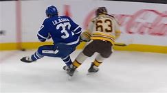 Maple Leafs’ Liljegren leaves game with injury after questionable check from Marchand