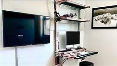 Floating (Murphy) computer desk using Aluminum Extrusion. Modern home desk. Wall mount desk