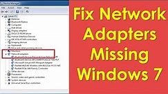 Network adapters missing windows 7