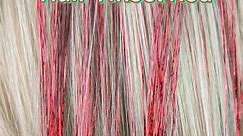 CelineBella Clip In Hair Tinsel Red Tinsel Hair Extensions 80 Strands/Pcs for Kid(24 Inch Pack of 12Pcs, Shining Red)