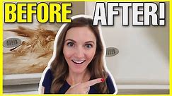 How to clean SHOWER FLOOR SCUM the EASY WAY!! (It's a Super Miracle) | Andrea Jean