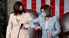 Kamala Harris, Nancy Pelosi make history seated behind Biden at speech to Congress