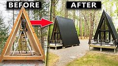START TO FINISH...Building A Tiny A-Frame Cabin Hotel (Full DIY Recap)