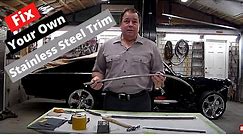 How To Repairing Stainless Steel Trim. Repair Dings & Dents. Sand & Polish to Chrome like finish.