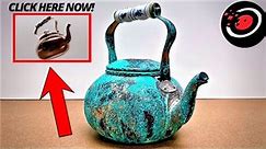 EXTREMELY Corroded Copper Tea Kettle - Perfect Restoration #restorations #asmr #patina