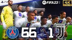 FIFA 23 - What happen if Ronaldo Messi Neymar and Mbappe Play Together PARIS SG vs Juventus [ PS5 ]