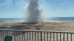 VIDEO: Beach front fireworks 'unintended discharge' in Ocean City, Md.