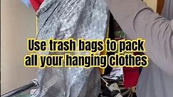 College Hacks | Use Trash Bags to Pack All Your Hanging Clothes