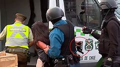 Terrifying moment woman steals security guard's gun and opens fire as she was being detained at packed market in Chile, shooting three people