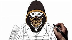 How To Draw Scorpion | Step By Step | Mortal Kombat
