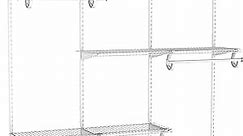 ClosetMaid ShelfTrack Wire Closet Organizer System, Adjustable from 4 to 6 Ft., With Shelves, Clothes Rods, Hardware, Durable Steel, White