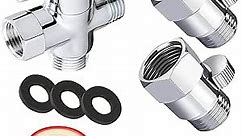 All Brass Sink Faucet Diverter Valve,Faucet Diverter Adapter with 2pcs Shower Flow Control Valve for Sink Connection Shower Hose/Garden Hose/Portable Washing Machine/Handheld Shower Head