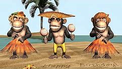 Funny Happy Birthday Song. Monkeys sing Happy Birthday To You