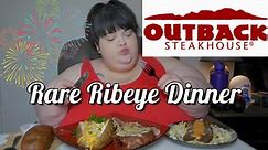Rare Ribeye Steak Dinner From Outback Steakhouse Mukbang#242