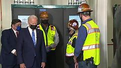 President Joe Biden tours construction site in Illinois