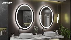 SMIROR 40x30 Oval LED Bathroom Mirror, Lighted Vanity Mirror for Wall, Anti-Fog, Shatter-Proof, Dimmable, Memory, 3 Colors (Front Lights + Backlit)