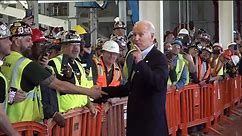 Democratic presidential candidate Joe Biden at the FCA Mack Engine plant in Detroit.
