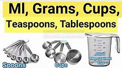 Baking Conversion Chart | Ml | Grams | Cups | Tablespoon | Teaspoon