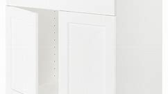 METOD base cab f HAVSEN double bowl sink, white Enköping/white wood effect, 80x60x80 cm - IKEA