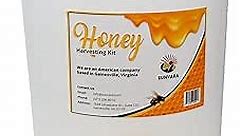Honey Bucket 5 Gallon Bucket with Spigot White Honey Extractor Equipment, Honey Gate Valve for 5 Gallon Bucket, Honey Bucket with Spigot - Food-Grade PP 20L Capacity