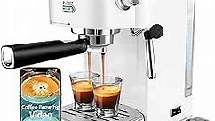 Gevi Espresso Machines 20 Bar Fast Heating Commercial Automatic Cappuccino Coffee Maker with Foaming Milk Frother Wand for Espresso, Latte Macchiato, 1.2L Removable Water Tank