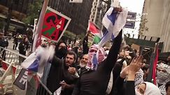 WATCH: Pro-Palestinian protesters rip Israeli flag in NYC protest