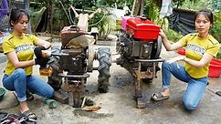 Repair and restore severely damaged tractors. Maintenance Restore Old to New ｜ blacksmith girl.mp4