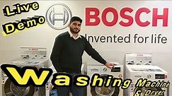 bosch front load washing machine demo | bosch washer and dryer | clothes dryer machine | laundry