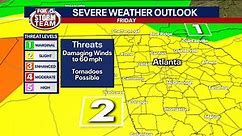 Another round of severe storms Friday for Atlanta; damaging winds, tornadoes possible