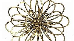 Remenna Metal Flowers Wall Decor, Metal Rustic Wall Art Decoration Farmhouse Wall Decorations Multiple Floral Hanging Decor for Bathroom Living Room Home Office Garden Kitchen (Rustic Gold)