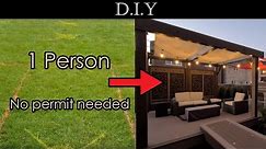 How to DIY build a modern deck and pergola using Azek in 15 minutes time-lapse?