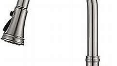 Kitchen Faucet-WEWE Single Handle Stainless Steel Brushed Nickel Pull Down Kitchen Sink Faucet with Pull Out Sprayer
