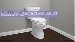 KOHLER 25875-96 Hyten Elevated Quiet-Close Elongated Toilet Seat, Contoured Seat with Grip-Tight Bumpers, Quick-Attach Hardware, Biscuit