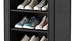 ROJASOP Tall Shoe Rack With Covers, 10 Tier Narrow Shoe Storage Organizer Cabinet for Closet Entryway Garage, Vertical Space Saving Shoe Shelf Stand for 20-22 Pairs Shoes and Boots