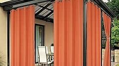 BONZER Outdoor Curtains for Patio Water Resistant Heavy Privacy Sunlight Blocking Grommet Outside Curtains for Porch, Pergola, Gazebo, 1 Panel, 54W x 84L inch, Mecca Orange