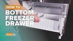 How to replace the Bottom Freezer Drawer part # W10594047 on your Whirlpool Refrigerator