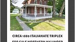 C.1880 northern NY Italianate triplex $55k. See it @oldhousesunder50k or oldhousesunder50k.com #oldhousesunder50k #nyrealestate | Old Houses Under $50,000 and Beyond