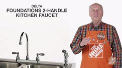 Delta Foundations 2-Handle Standard Kitchen Faucet with Side Sprayer in Stainless 21988LF-SS